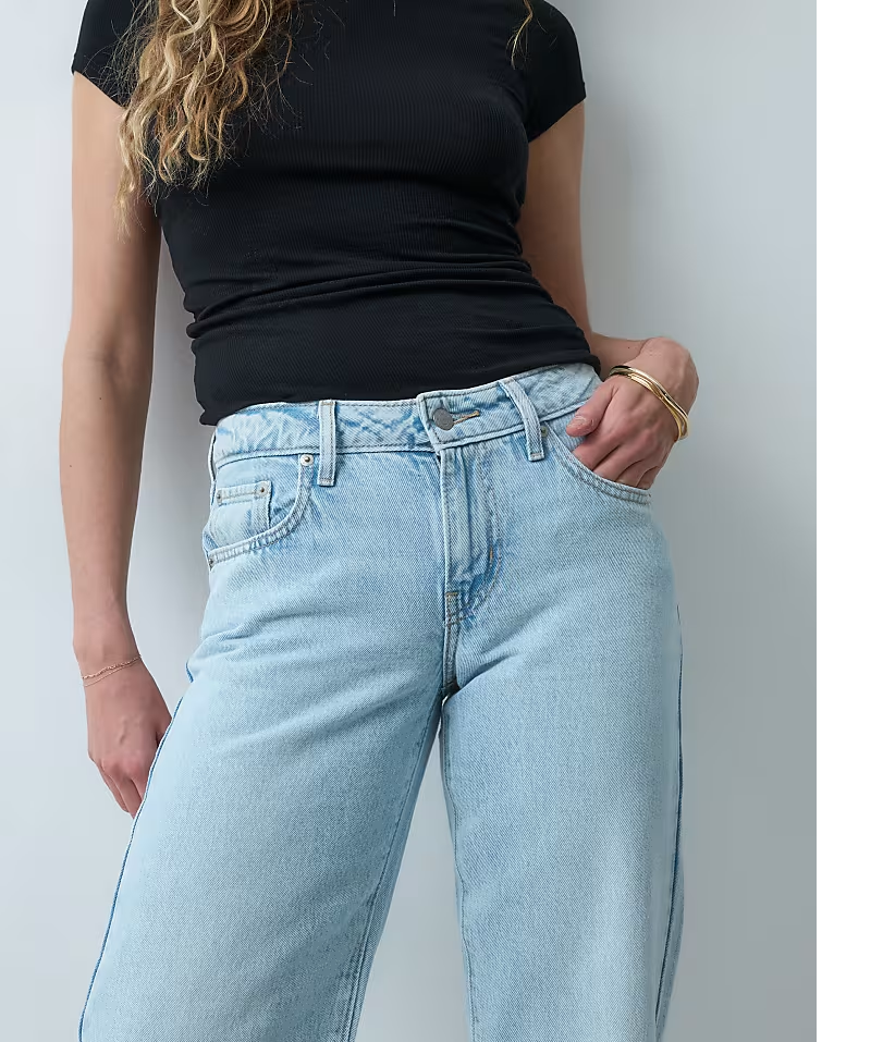 Superlow straight jeans in light blue