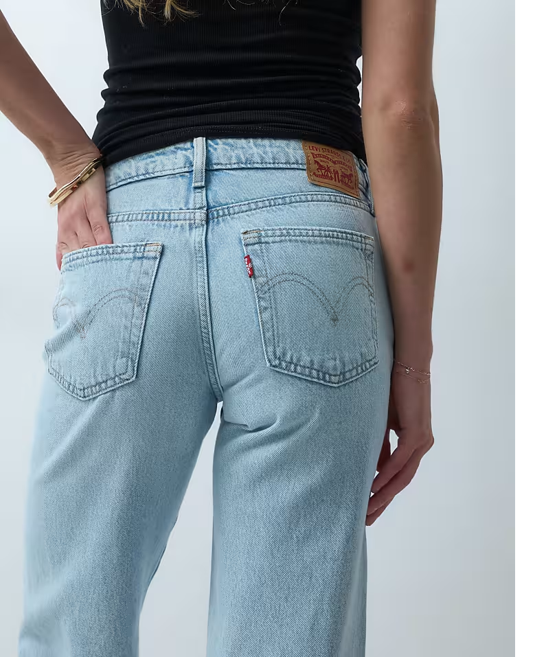 Superlow straight jeans in light blue