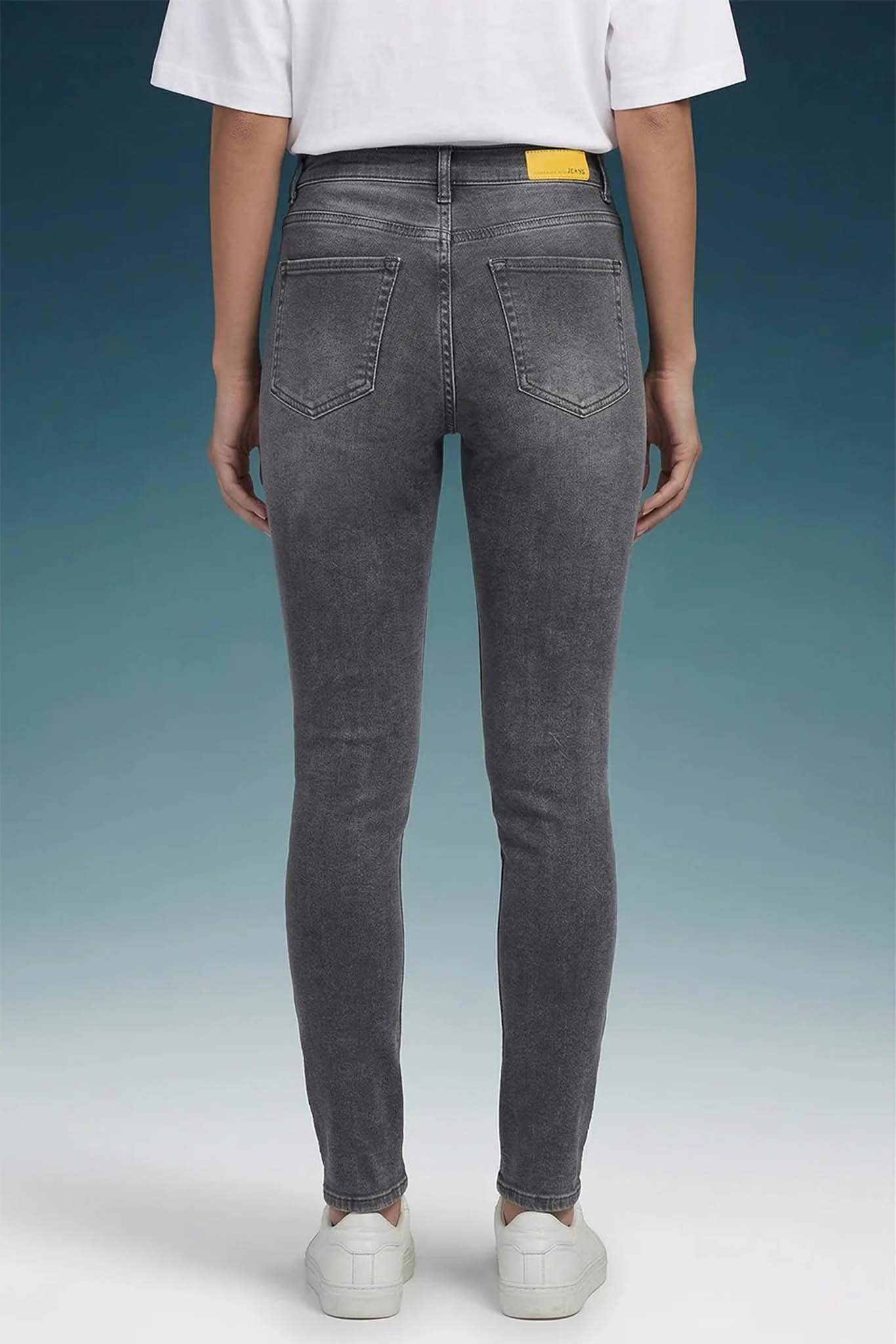 Womens-Grey High Rise Skinny  Jeans